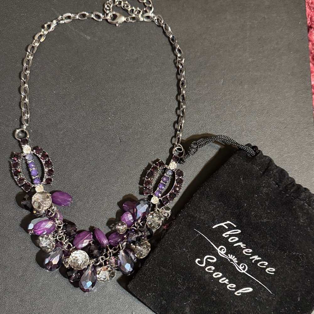 Florence Scovel Purple and Silver Crystal Necklace